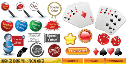Poker, dice, magnifying glass vector
