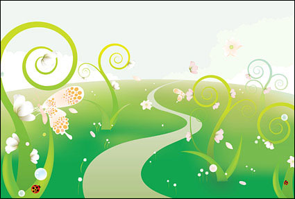 Butterfly flowers illustration illustration vector material