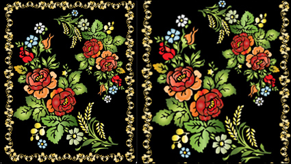 Colorful folk art painting vector - 03