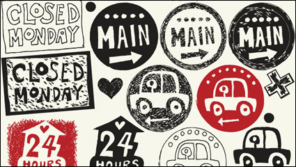 Hand-painted pattern vector material -3