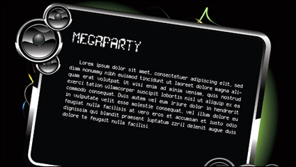 Cool black background text frame vector material -1