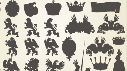 European gorgeous retro design 04-- vector material