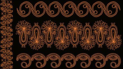 Orange lace vector material -1