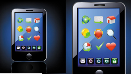 Blue technology products icon 02-- vector material