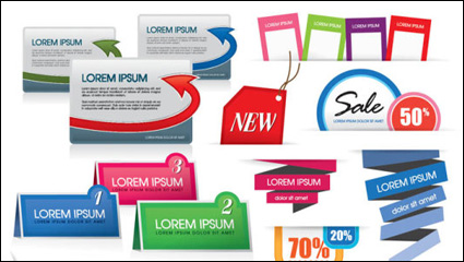 Beautiful color labels 05 - vector material