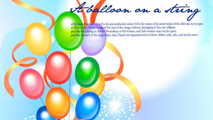 Fun festive balloon ribbon fireworks background vector material -2