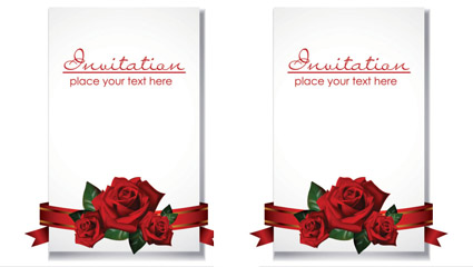 Romantic wedding invitations - vector