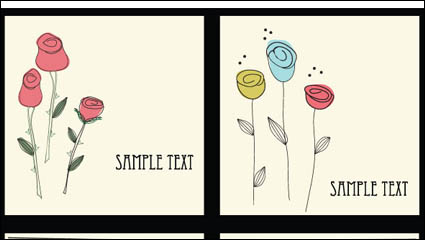 Lovely flowers vector material -1