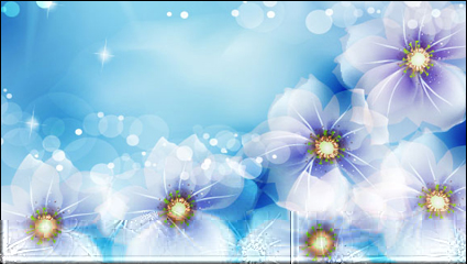 Fantasy flowers under the sun vector material
