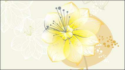 Lovely flowers vector material -3