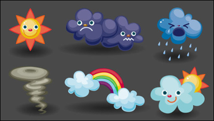 Cartoon weather icon 04 - vector