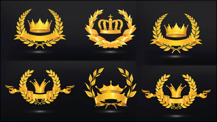 Gold medal icon vector material -2