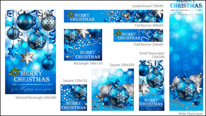 Exquisite Christmas promotional material 02 - vector material