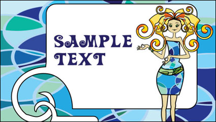 Cartoon beauty image 03 - vector material