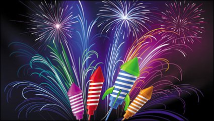 Festival fireworks 03 - vector material