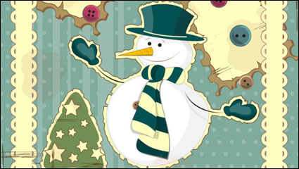Snowman decorative painting 02 - vector material