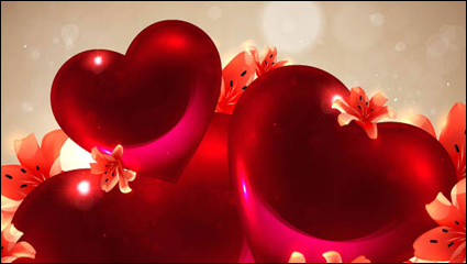 Romantic heart-shaped background 04 - vector material