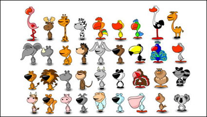 Cute cartoon animals 02 - vector material