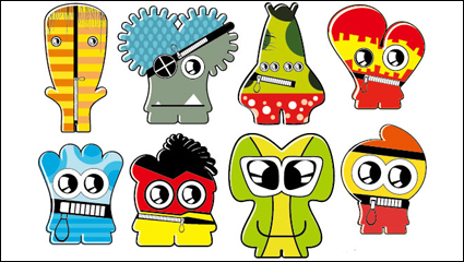 Cartoon Little Monsters 02 - vector material