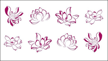 Zhang Daqian style lotus line drawing material