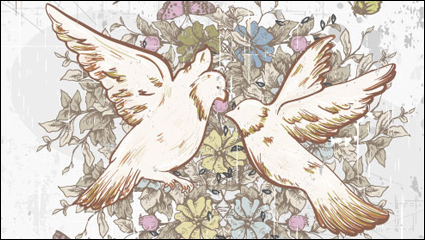 European retro religious motifs 02 - vector material