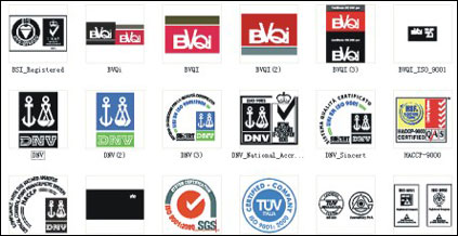 Vector logo certification material