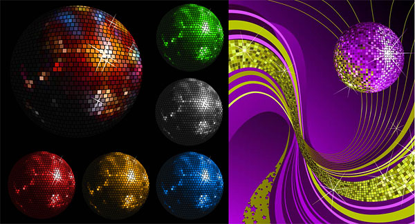 Disco crystal ball Vector material