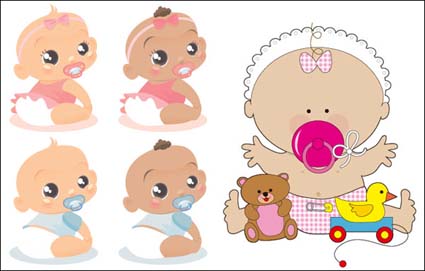 baby, toys, pacifier Vector material