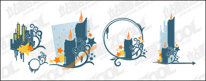 Candles high pattern element vector material