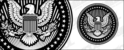 European and American Eagle pictorial style circular vector material