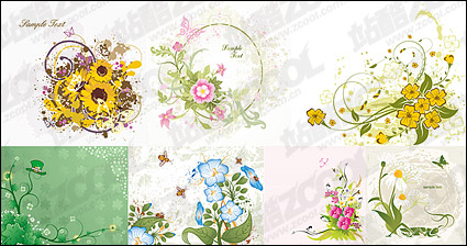 7, various flowers vector material