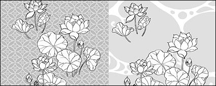 Line drawing of flowers -21