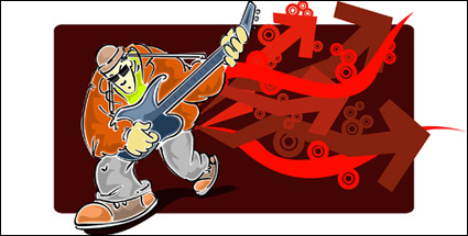 Vector material elements of rock music