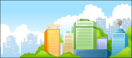 Beautiful city scenery vector -2