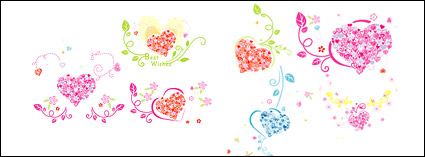 Lovely heart-shaped pattern composed of vector logo